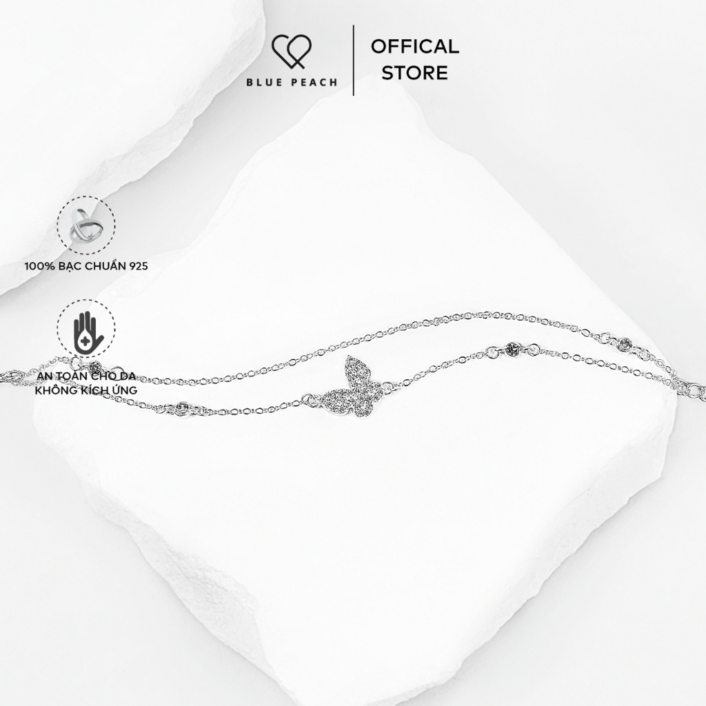 Lắc Tay Bạc 925 Blue Peach LT Butterfly VN V5 LT953