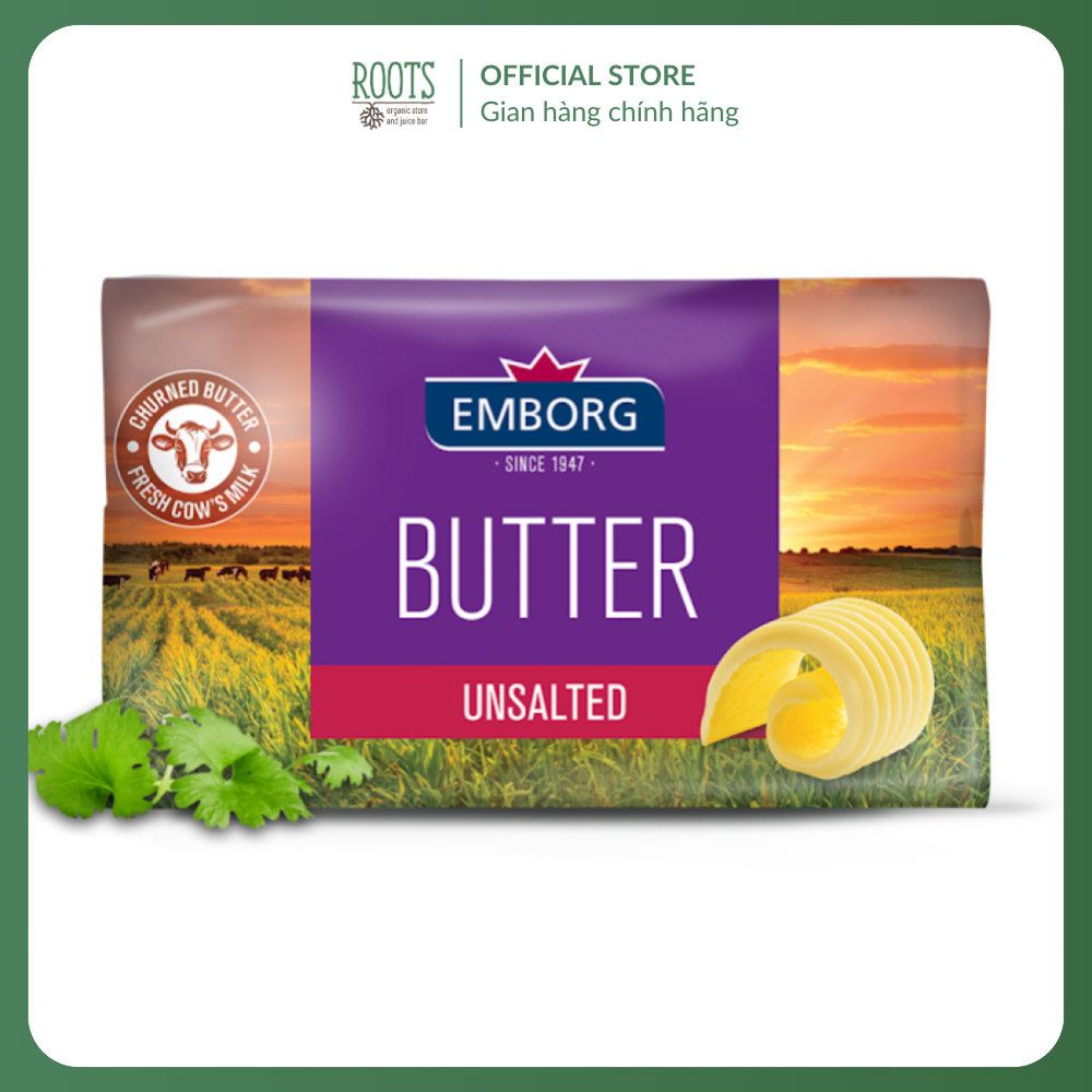 (Ship hỏa tốc) EMBORG - Bơ Lạt, Unsalted Butter, 82% Fat (200g)