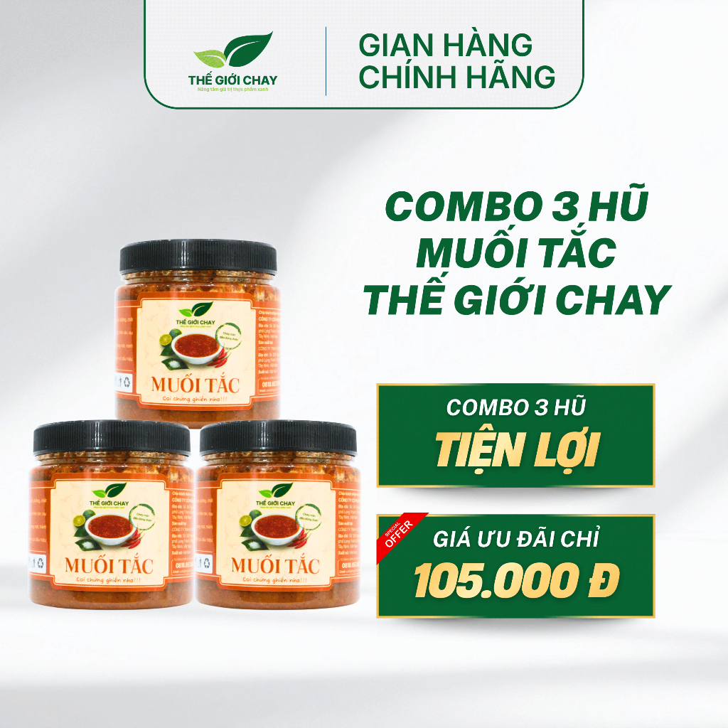 COMBO 3 Hũ Muối Tắc 200 g - Thế Giới Chay - Coi chừng ghiền nha
