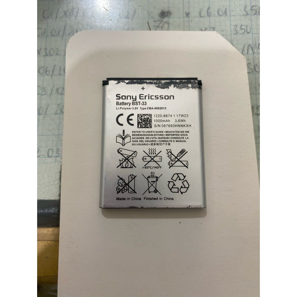 Pin sony BST-33 Dành Cho Sony Ericsson w205 K800i K810i C702 C903 F305 G900 K550i K630i K660i W100I 