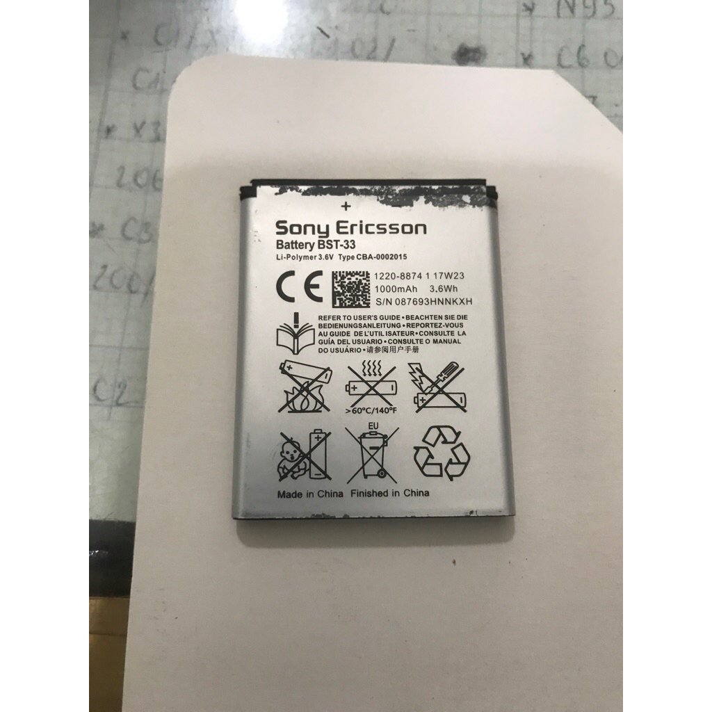 Pin sony Ericsson BST-33 dung cho K800i/K810/W205/C903...
