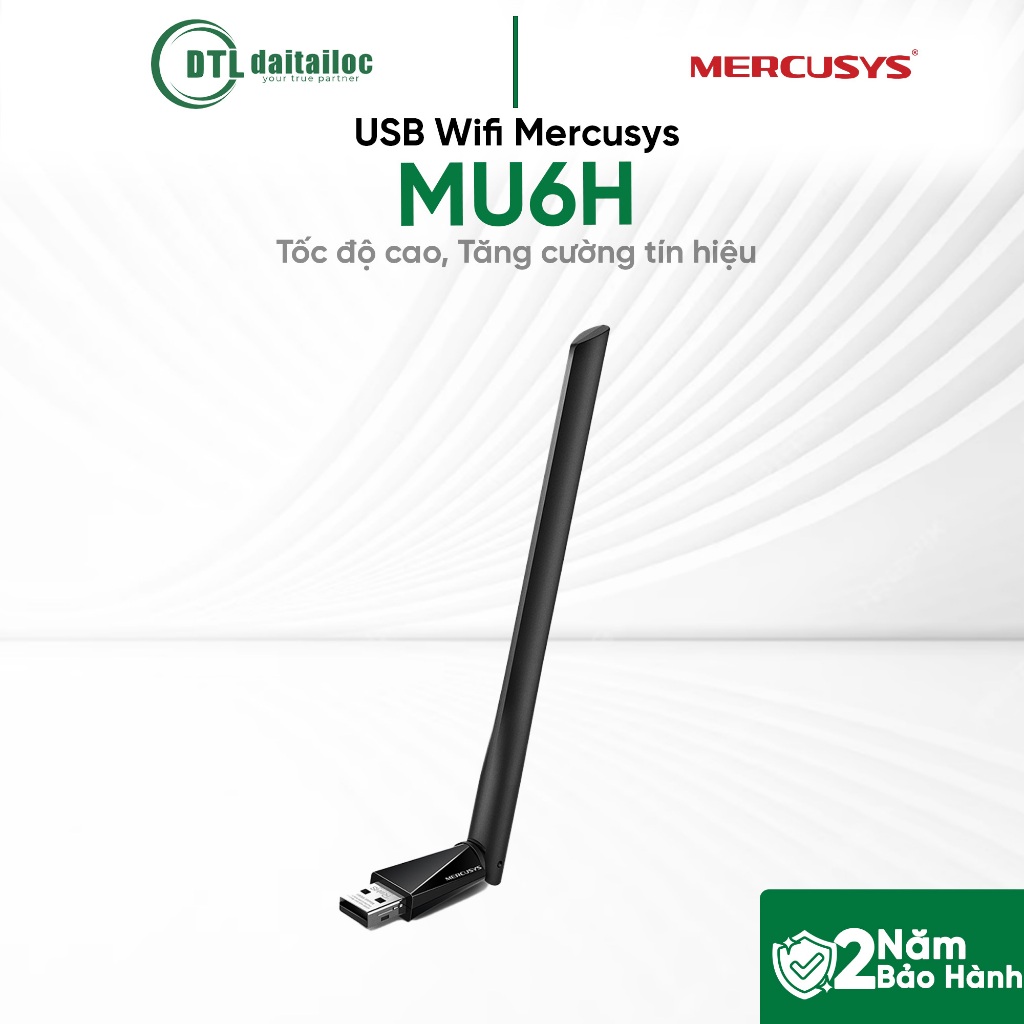 USB Wifi AC650 Mercusys MU6H Đen, Tín hiệu ổn định, Tốc độ cao | Chính Hãng | Bảo Hành 24 Tháng