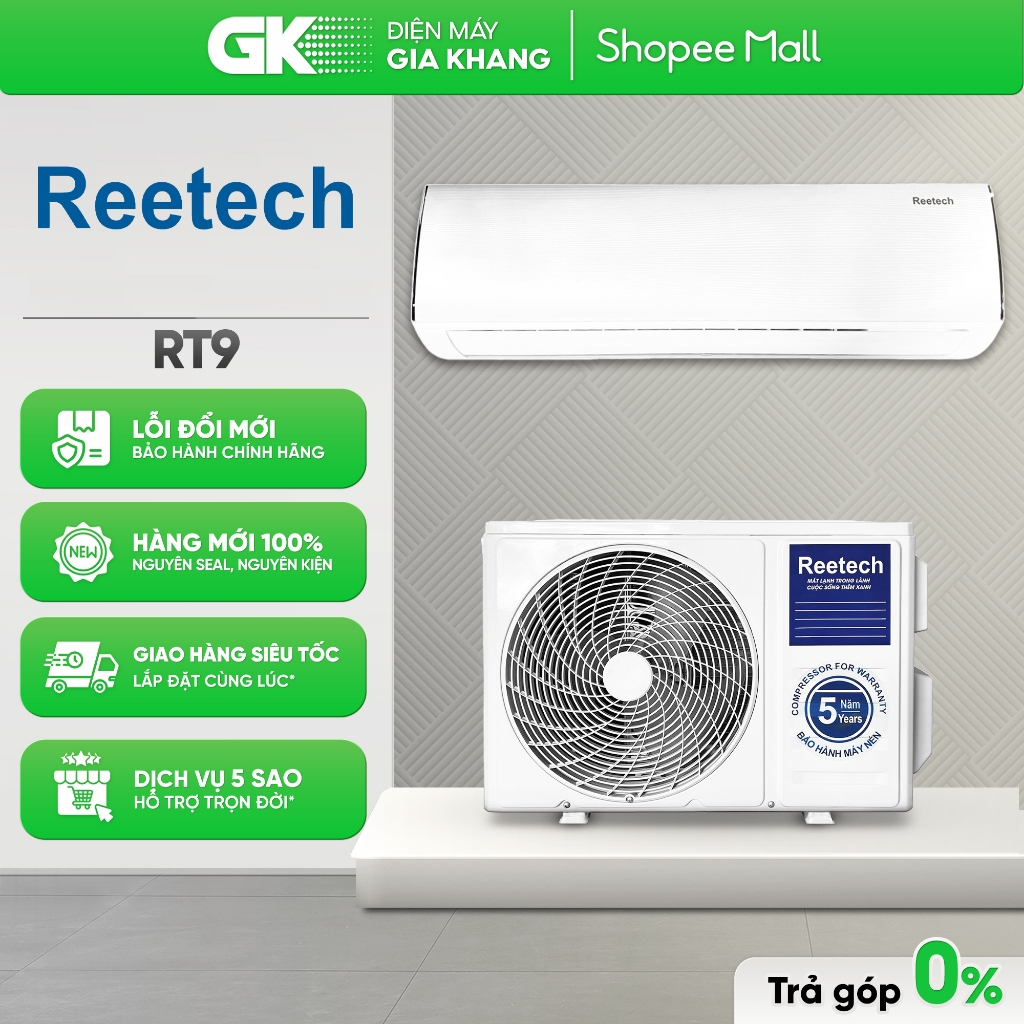 Máy lạnh Reetech 1 HP RT9 [Không Inverter] [Freeship HCM]