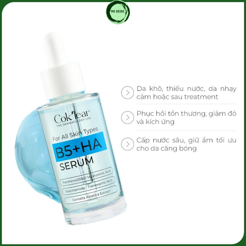 Serum Co & Klear B5 + HA Co&K’lear tinh chất phục hồi cấp ẩm da mẫu mới chính hãng 50ml - Mibebe