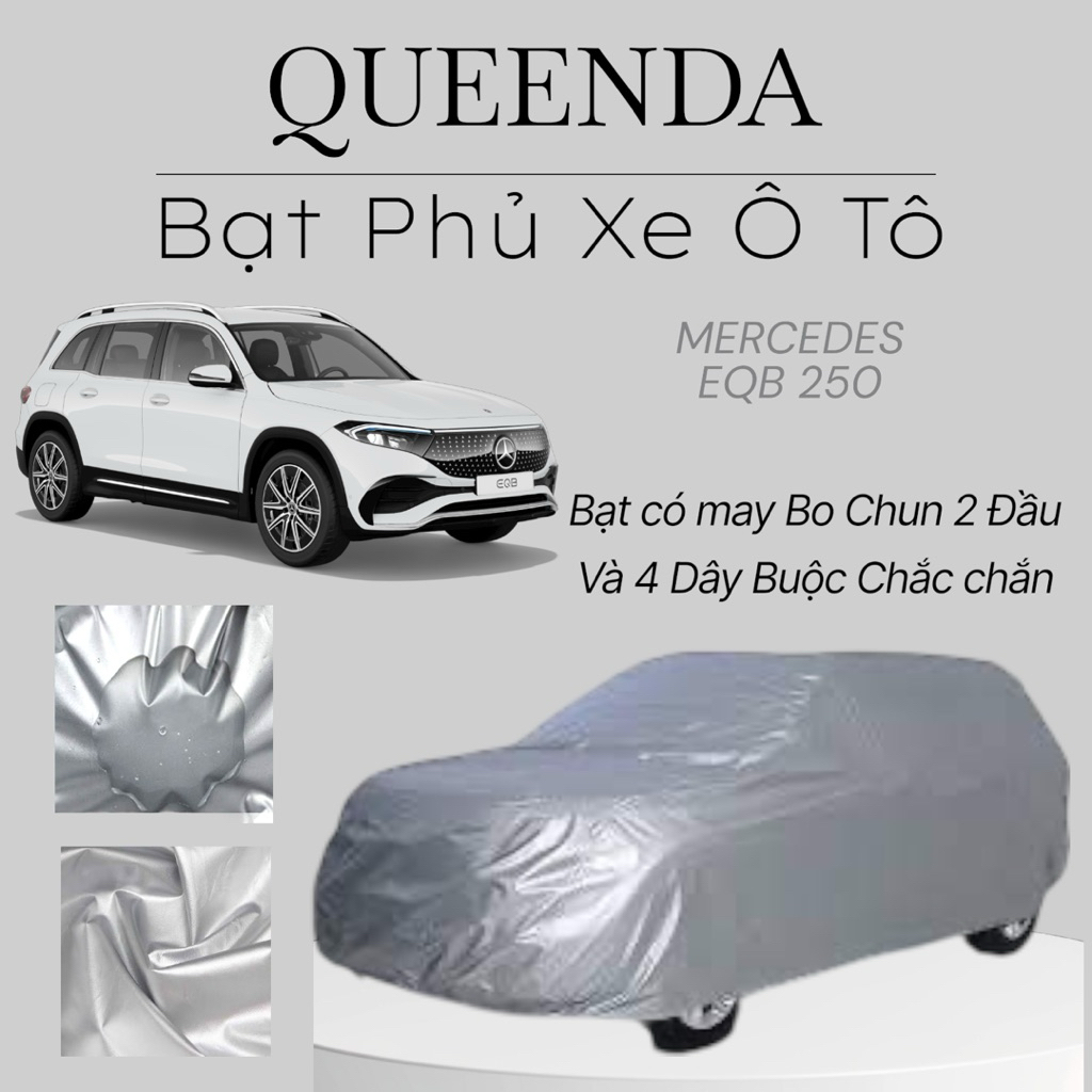 Bạt Phủ Xe Ô Tô Mercedes EQB 250 Vải Dù Tráng Bạc Chống Mưa, Nắng Tốt Kèm Hộp Đựng - Bạt Trùm Xe Ô T