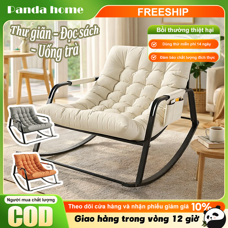 Ghế Bập Bênh Thư Giãn Ghế Lười Sofa Đọc Sách Đệm Êm Ghế Ban Công Phòng Khách Phong Cách Bắc Âu