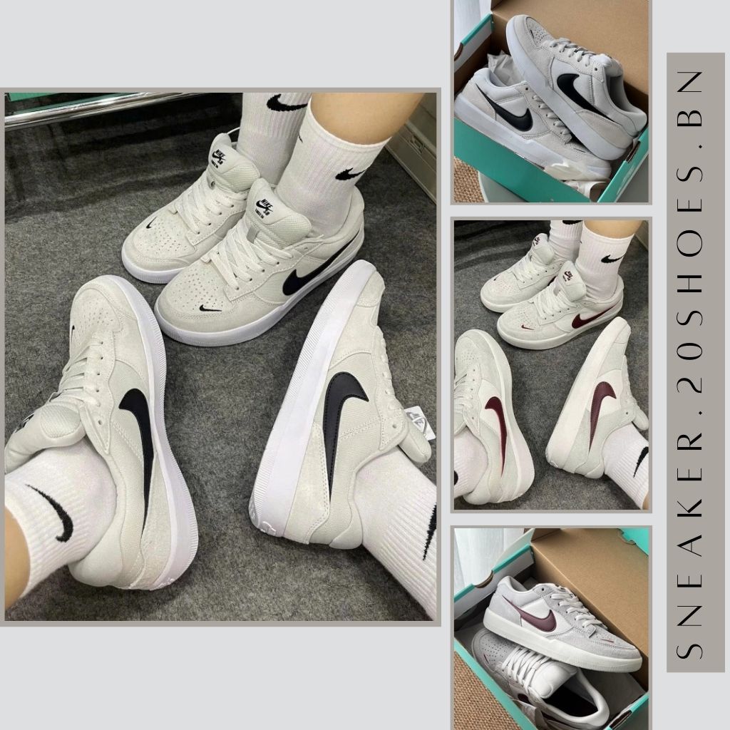 Giày _AF1_SB Force 58 ‘Light Smoke Burgundy’, Giày Sneaker SB 58 Vạch Đỏ, Đen