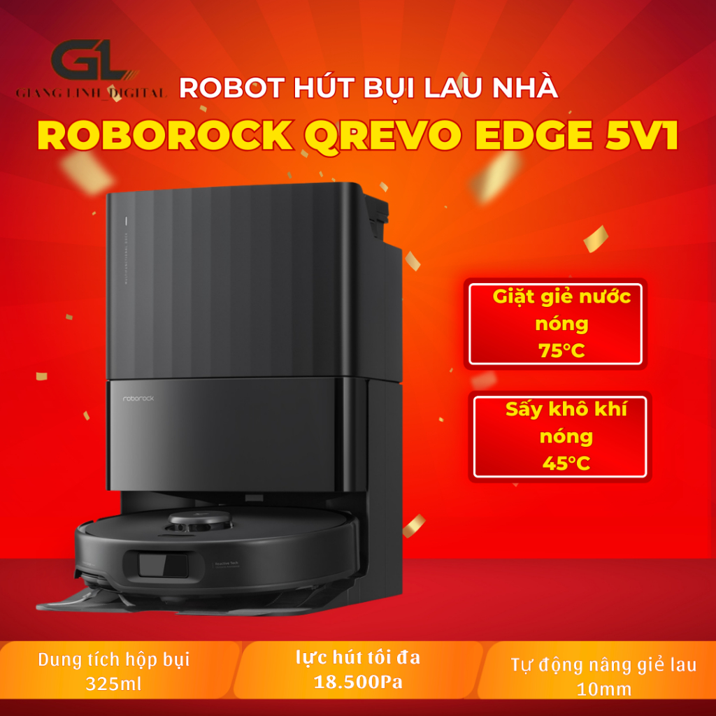 Robot hút bụi lau nhà Roborock Qrevo Edge 5V1 – Bản Quốc Tế