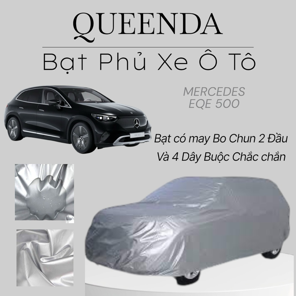 Bạt Phủ Xe Ô Tô Mercedes EQE 500 Vải Dù Tráng Bạc Chống Mưa, Nắng Tốt Kèm Hộp Đựng - Bạt Trùm Xe Ô T