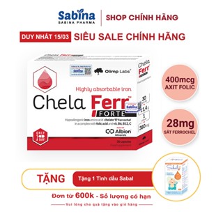 Sắt Chela Ferr®  Forte -Thực phẩm bảo vệ sức khoẻ chứa sắt Ferrochel dạng Chelate cho bà bầu và sau sinh11,4g-Olimp Labs