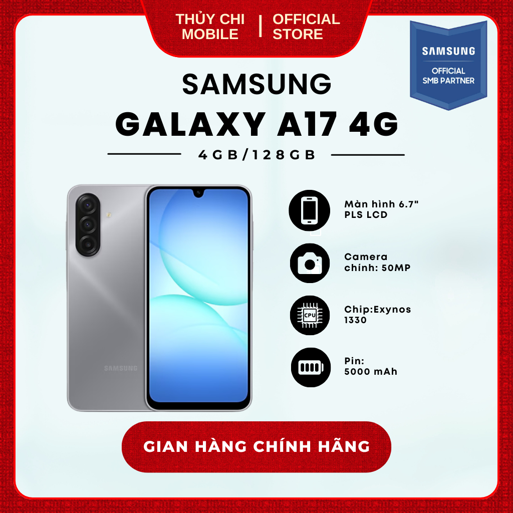 Điiện Thoại Samsung Galaxy A17 4G 4GB/128GB - Hàng Chính Hãng