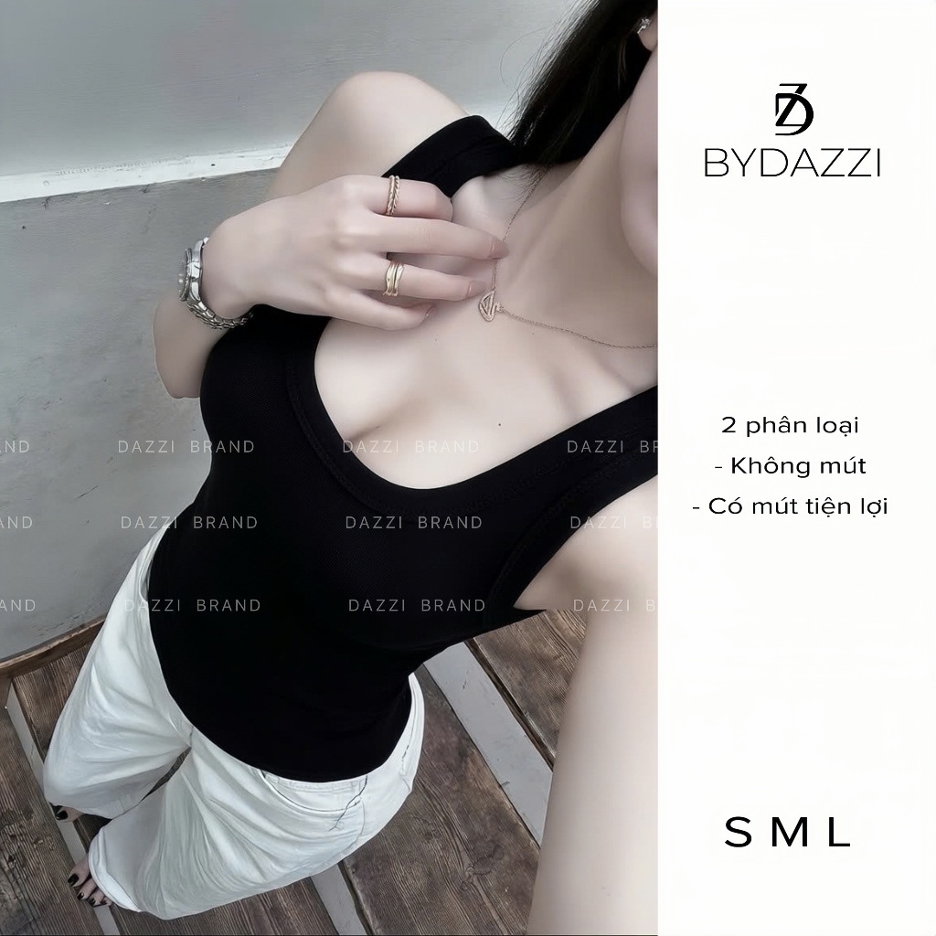 [KÈM MÚT] Áo ba lỗ nữ basic ôm dáng chất thun cotton mịn tôn dáng DAZZI Women A072 | BigBuy360 - bigbuy360.vn