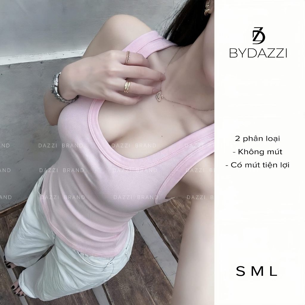 [KÈM MÚT] Áo ba lỗ nữ basic ôm dáng chất thun cotton mịn tôn dáng DAZZI Women A072 | BigBuy360 - bigbuy360.vn