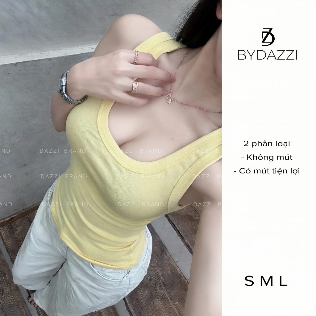 [KÈM MÚT] Áo ba lỗ nữ basic ôm dáng chất thun cotton mịn tôn dáng DAZZI Women A072 | BigBuy360 - bigbuy360.vn