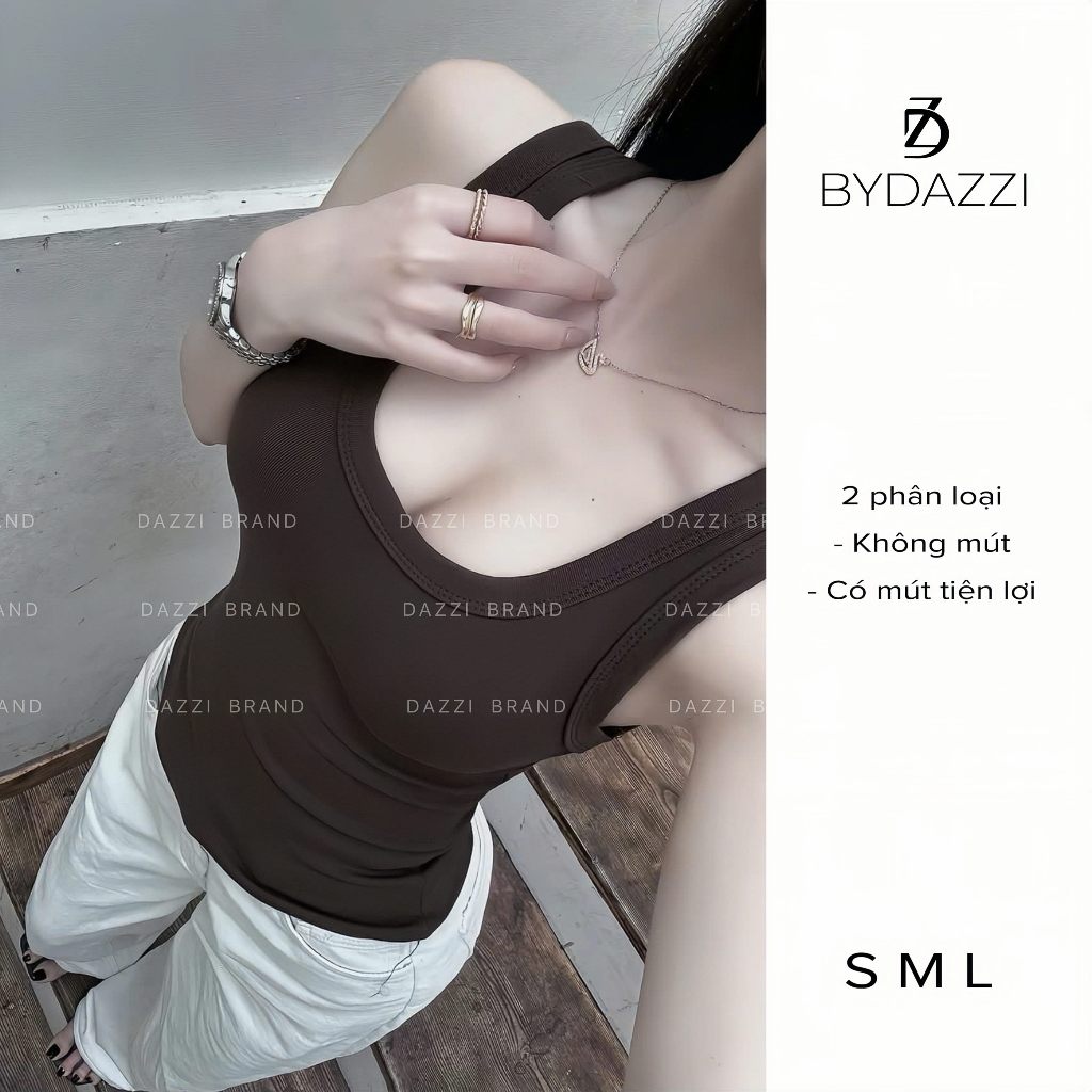 [KÈM MÚT] Áo ba lỗ nữ basic ôm dáng chất thun cotton mịn tôn dáng DAZZI Women A072 | BigBuy360 - bigbuy360.vn