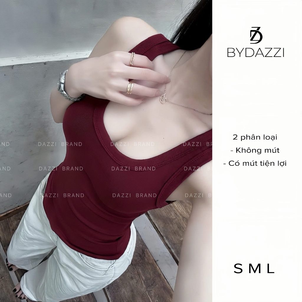 [KÈM MÚT] Áo ba lỗ nữ basic ôm dáng chất thun cotton mịn tôn dáng DAZZI Women A072 | BigBuy360 - bigbuy360.vn