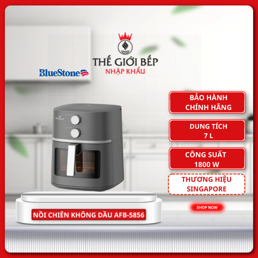 Nồi Chiên Không Dầu BlueStone AFB-5856 - 7 Lít 1800W, Chiên Nướng Ít Dầu Chính Hãng