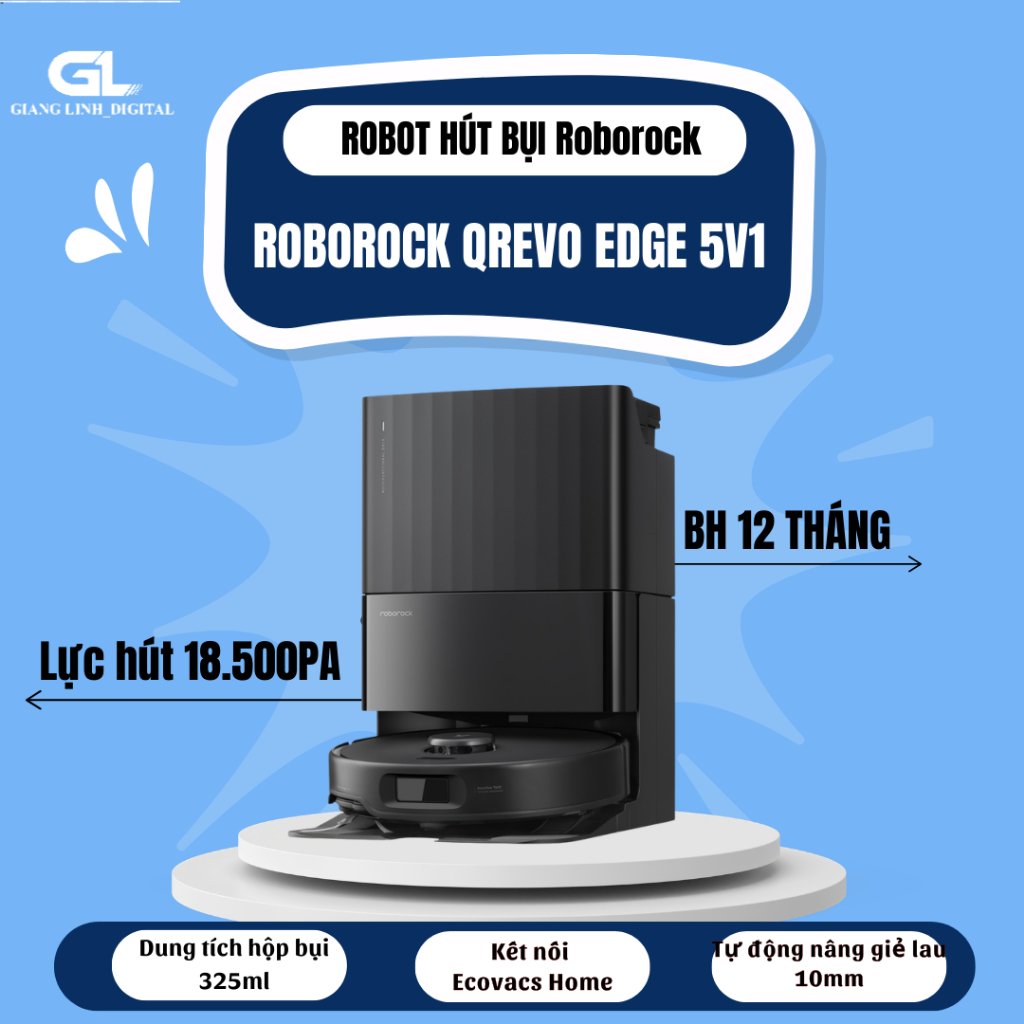 Robot hút bụi lau nhà Roborock Qrevo Edge 5V1 – Bản Quốc Tế