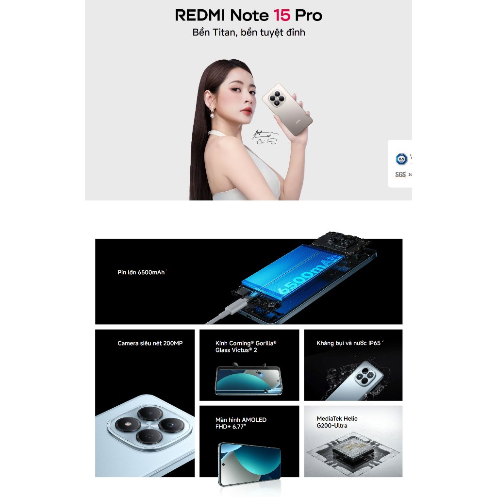Điện Thoại Xiaomi Redmi Note 15 Pro 12GB 256GB Chính Hãng BH 18 Tháng | BigBuy360 - bigbuy360.vn