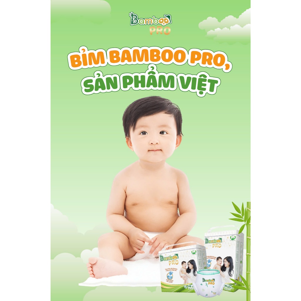 Bỉm BamBoo Pro, Size NB, DS, DM,  QS, QM, QL, XL, XXL, XXXL, XXXL