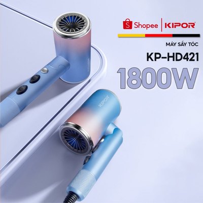 Máy sấy tóc KIPOR 1800W mini gấp gọn – 3 chế độ sấy nóng/lạnh – tạo ion chống xù – máy sấy tóc du lịch - Hàng chính hãng