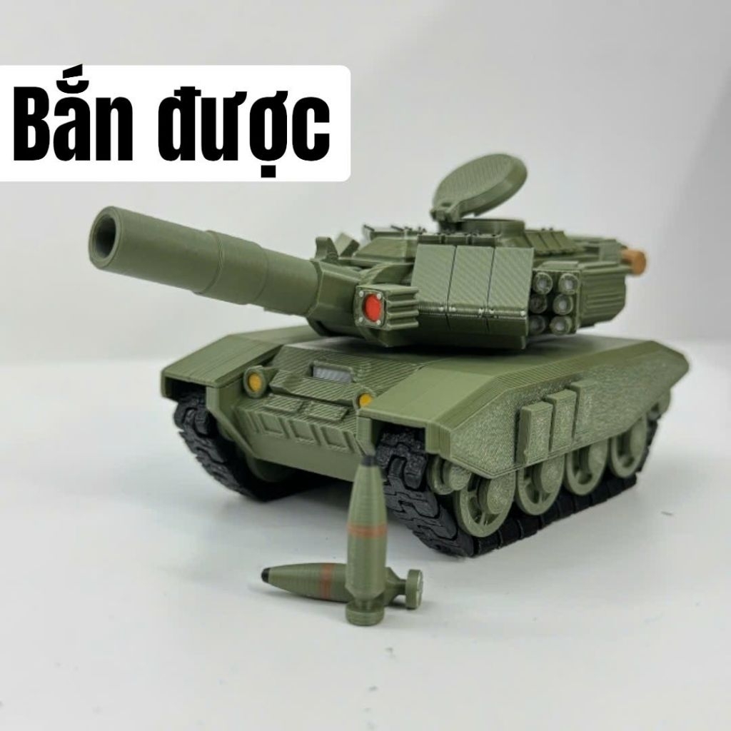 MÀU OLIVE - Mô hình xe Tank T90 - Đồ chơi móc khóa in 3D - B01.05