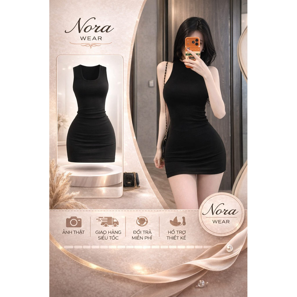 ĐẦM BODY SÁT NÁCH NORA WEAR – FORM ÔM TÔN DÁNG