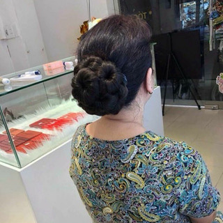 [HÌNH THẬT] TÓC GIẢ BÚI HOA CAO CẤP DỄ SỬ DỤNG