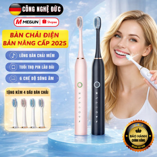 Bàn Chải Đánh Răng Điện  Sonic X3 Pro Thông Minh 6 Chế Độ Sóng Âm, Combo Tặng Kèm 4 Đầu Chải Thay Thế