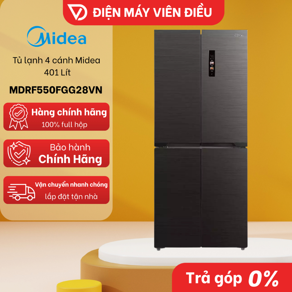 MDRF550FGG28VN - Tủ Lạnh 4 Cánh Midea 401 Lít MDRF550FGG28VN Inverter Multi Door Tiết Kiệm Điện