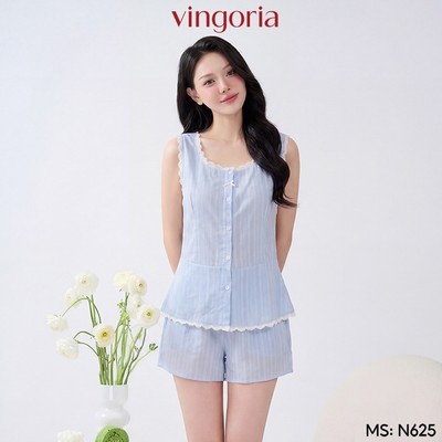 Bộ ngủ 2 dây đồ mặc nhà chất boil VINGO/VINGORIA mặc xuân hè N625