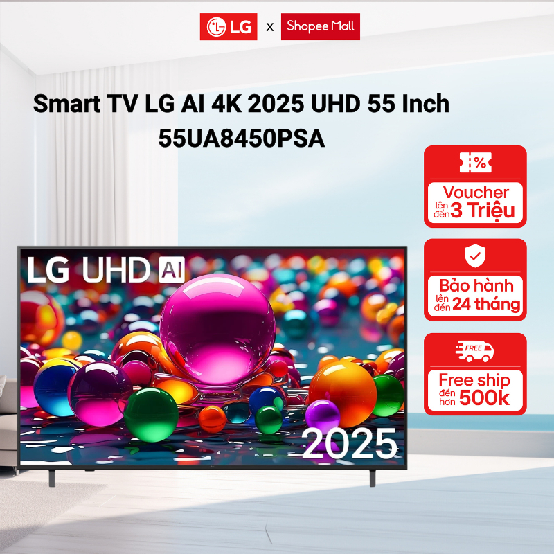 Smart TV LG AI 4K 2025 UHD 55 Inch 55UA8450PSA.ATV