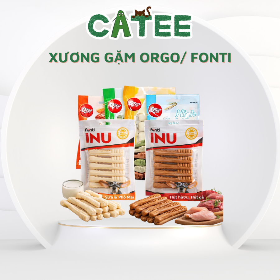 Snack Cho Chó Xương Orgo / Fonti Gặm Sạch Răng, Bổ Sung Canxi