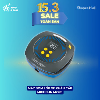 Michelin - Máy bơm lốp xe Mini Michelin 12V tự động ngắt đèn led - 2201 - Auto&Plus