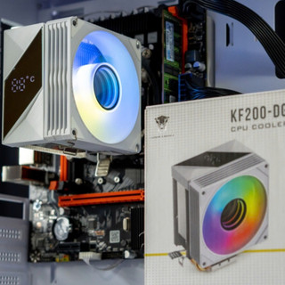 Fan cpu tản 2 ống đồng K200 Kf200 Jungle Leopard led RGB - Hiển thị nhiệt độ chính hãng - mini size