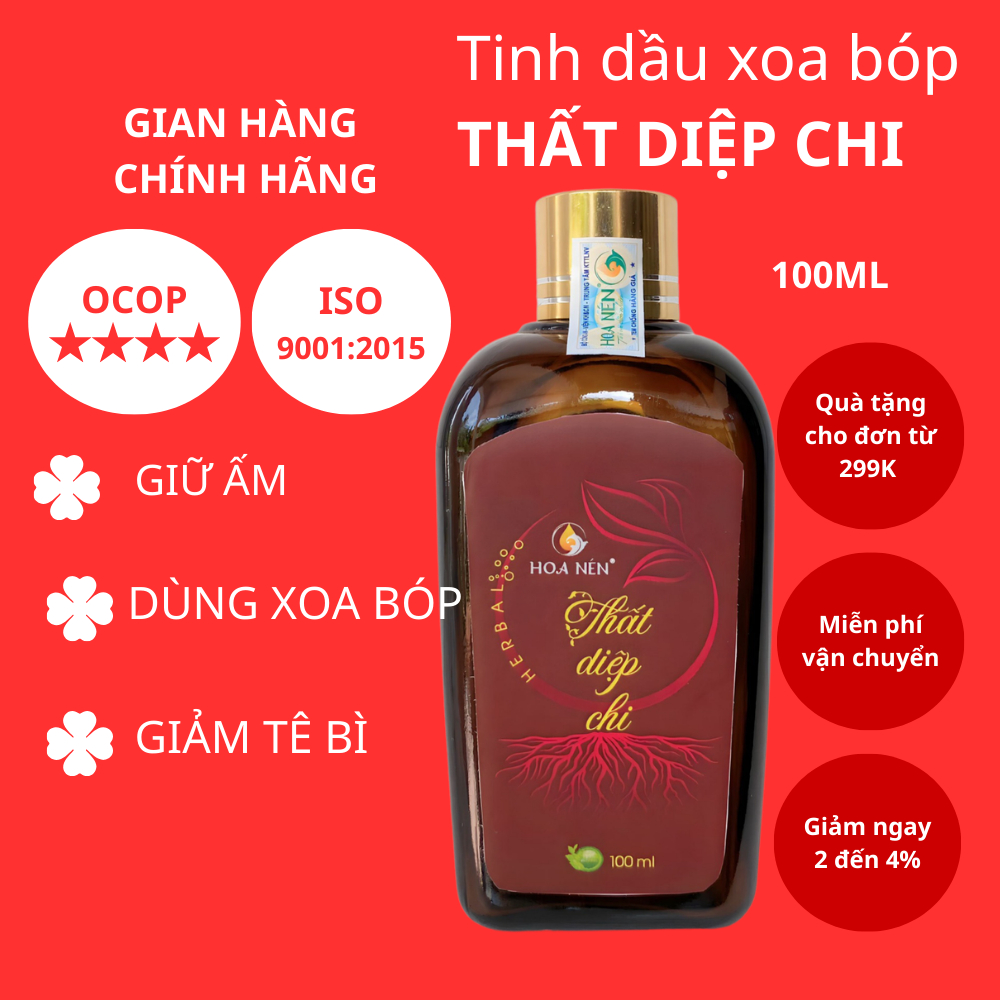 Dầu bóp Thất Diệp Chi 100ml Hoa Nén- quên nỗi lo đau vai gáy