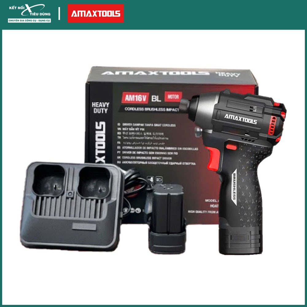 Máy vặn vít dùng pin 16V Amaxtools AV18014SA lực siết 180Nm (2 Pin 2.0Ah, 1 Sạc) máy bắn vít cầm tay