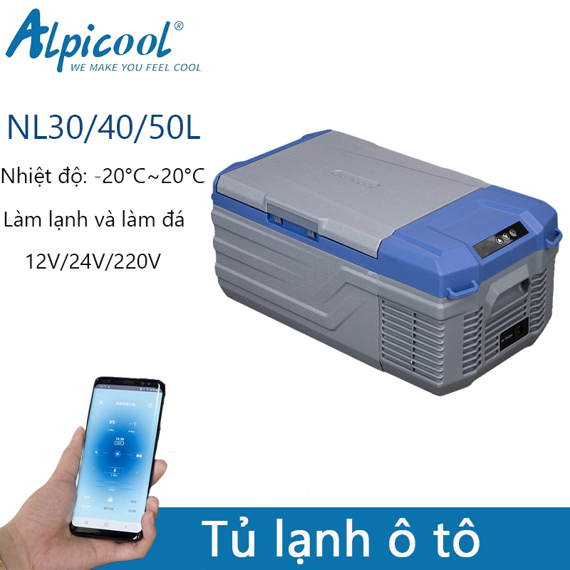 Tủ lạnh Alpicool, tủ đông 12V/24V/220V, làm mát nhanh 12V làm mát cho RV, xe tải, Campin Tủ lạnh NL3