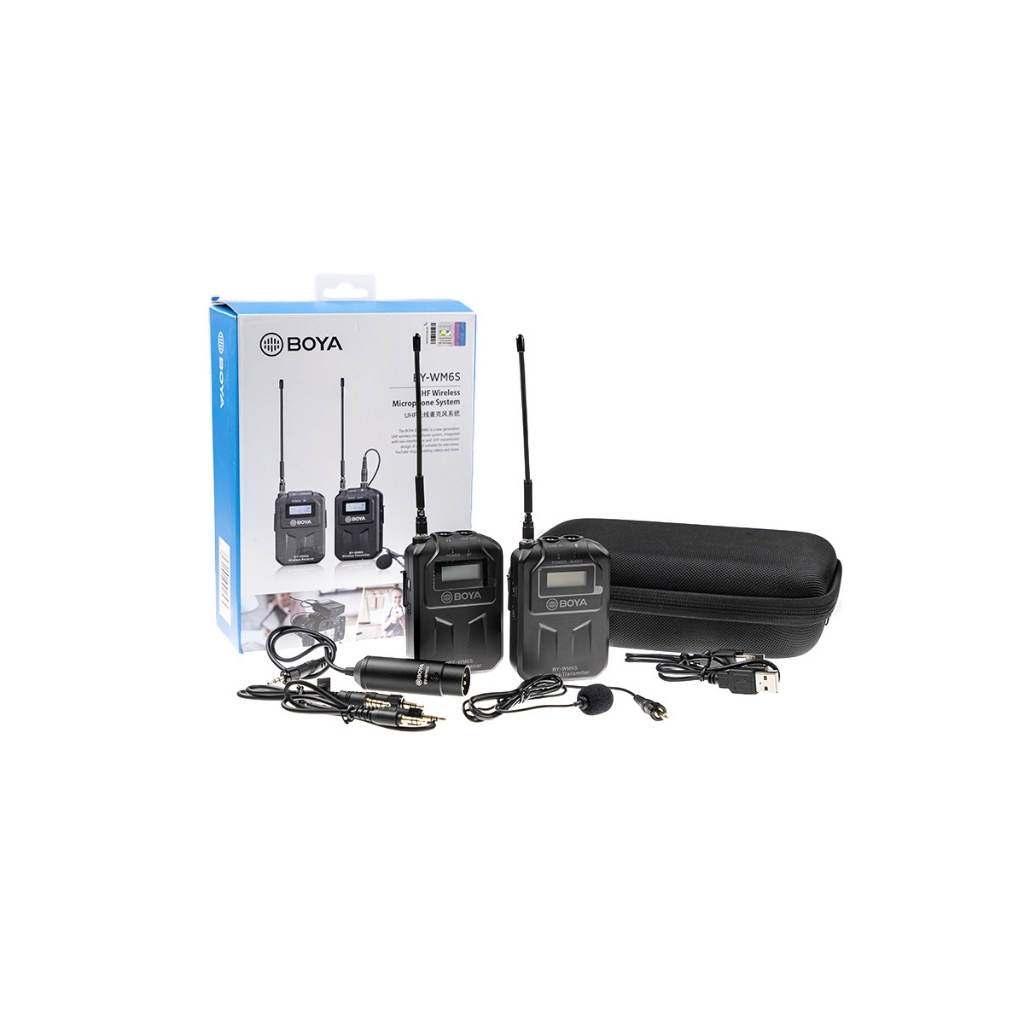 Microphone thu âm Boya BY-WM6S UFH dành cho máy ảnh và điện thoại jack 3.5mm