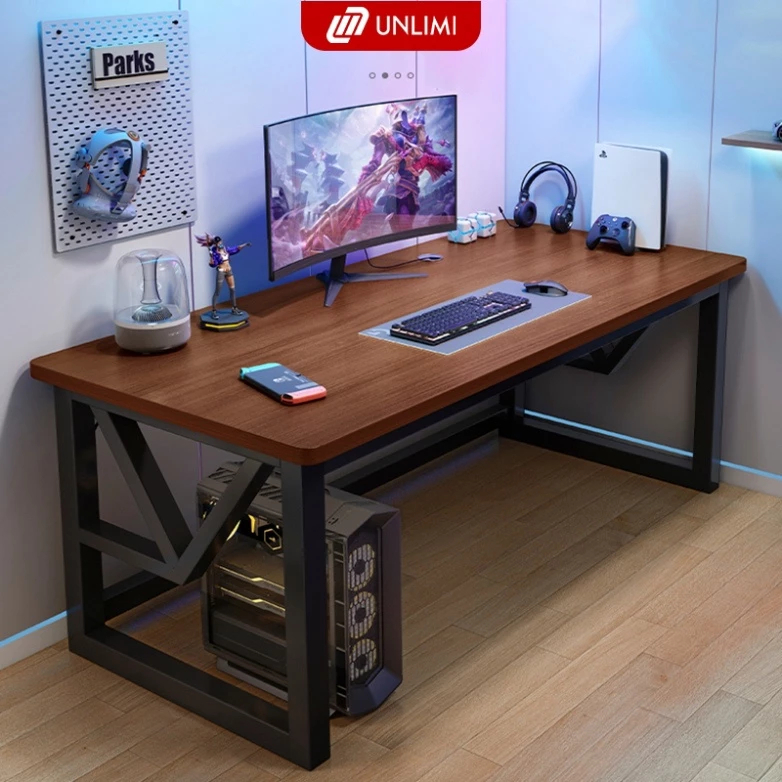 Bàn gaming kèm kệ để đồ bên dưới thuận tiện thương hiệu UNLIMI - GM68