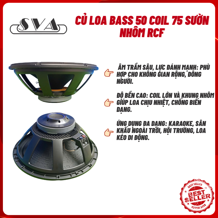 Củ loa Bass 50 sườn nhôm coil 75 từ 190 RCF-CÁI