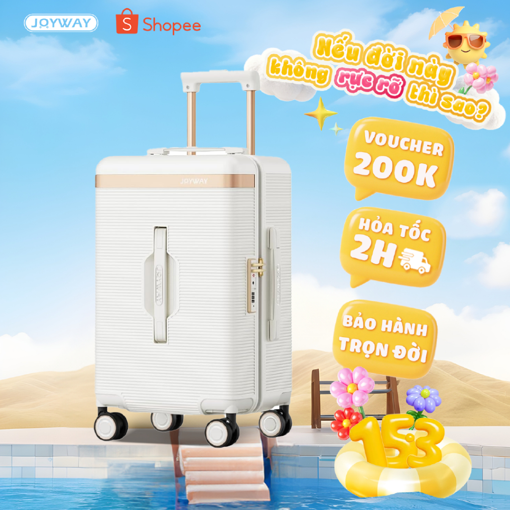 VALI CÔNG NGHỆ MỚI Vali hiện đại Joyway Size 22 inch dày dặn cao cấp khóa TSA bảo mật cao