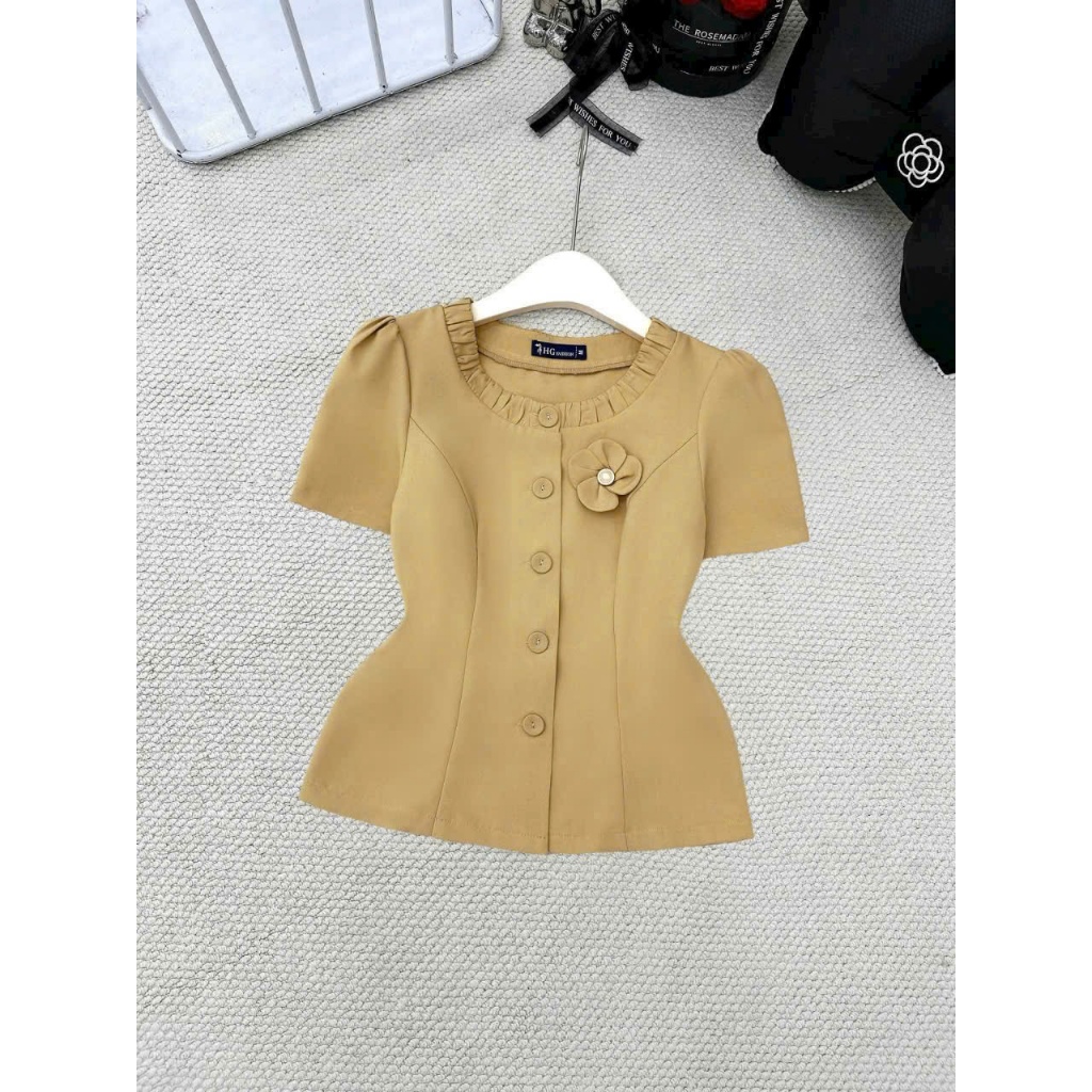 ÁO KIỂU PHỐI HOA DỄ THƯƠNG C66