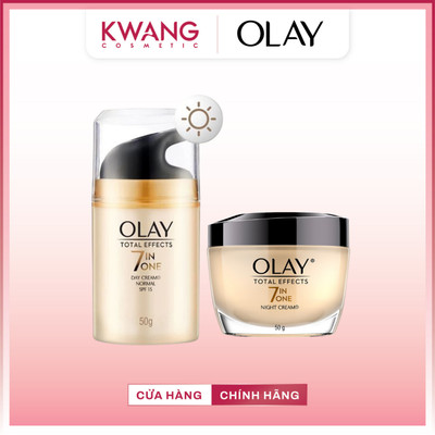 Kem Dưỡng Olay Total Effects 7 In One 50g Ngày & Đêm Chống Lão Hóa Dưỡng Trắng Mờ Nếp Nhăn Da Săn Chắc Căng Mịn