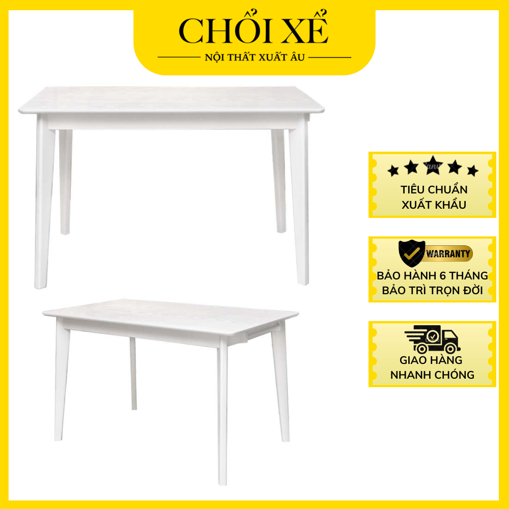 Bàn Ăn Katarina Màu Trắng Thương Hiệu Chổi Xể -DT590