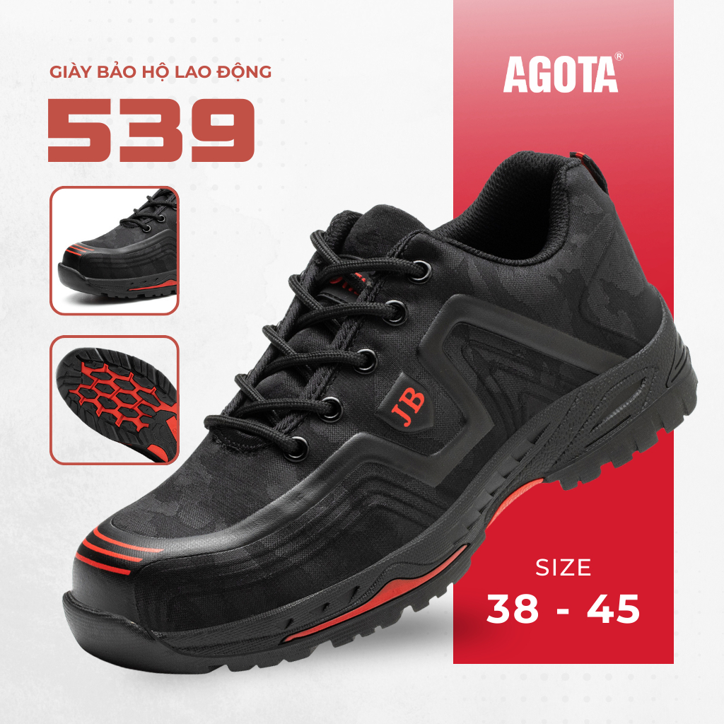 Giày bảo hộ lao động thể thao AGOTA 539, có mũi thép chống va đập, đế lót thép chống đâm