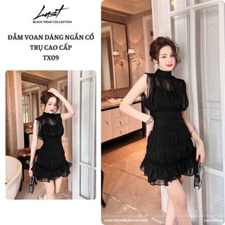 Đầm voan dáng ngắn cổ trụ cao cấp LUST chất liệu dày dặn thiết kế đẹp - TX09