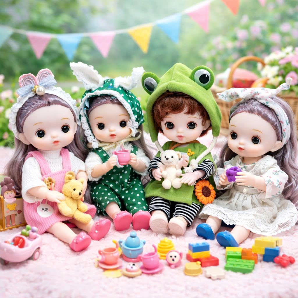 [Đủ mẫu] Búp Bê bjd 12 Khớp 15 cm - BJD 1/8 Mắt 3D Dolls (Tặng áo + giày ngẫu nhiên)