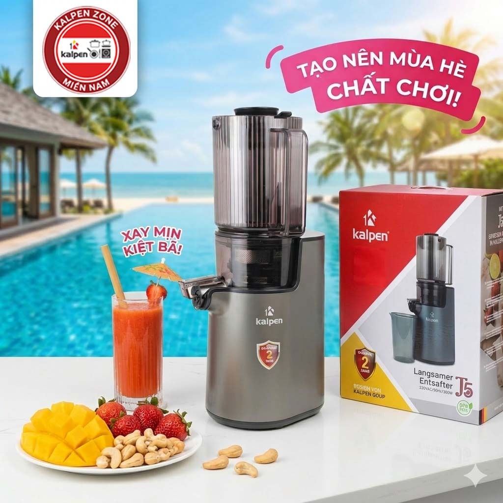 Máy ép hoa quả chậm Kalpen J5 300W, máy ép chậm Kalpen, máy ép chậm hoa quả, máy ép trái cây