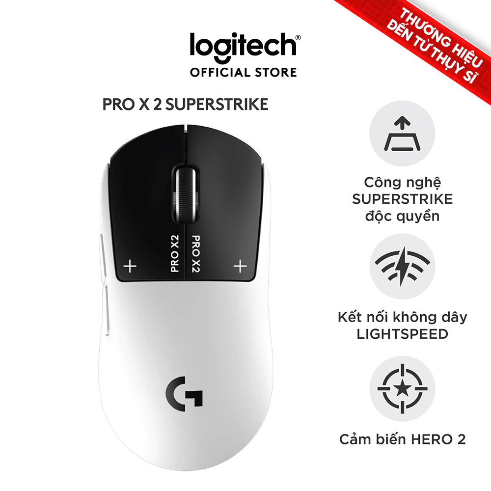 Chuột Gaming không dây Logitech G Pro X2 SUPERSTRIKE LIGHTSPEED - Siêu nhẹ 61g, hiệu suất nhanh, USB-C | BigBuy360 - bigbuy360.vn